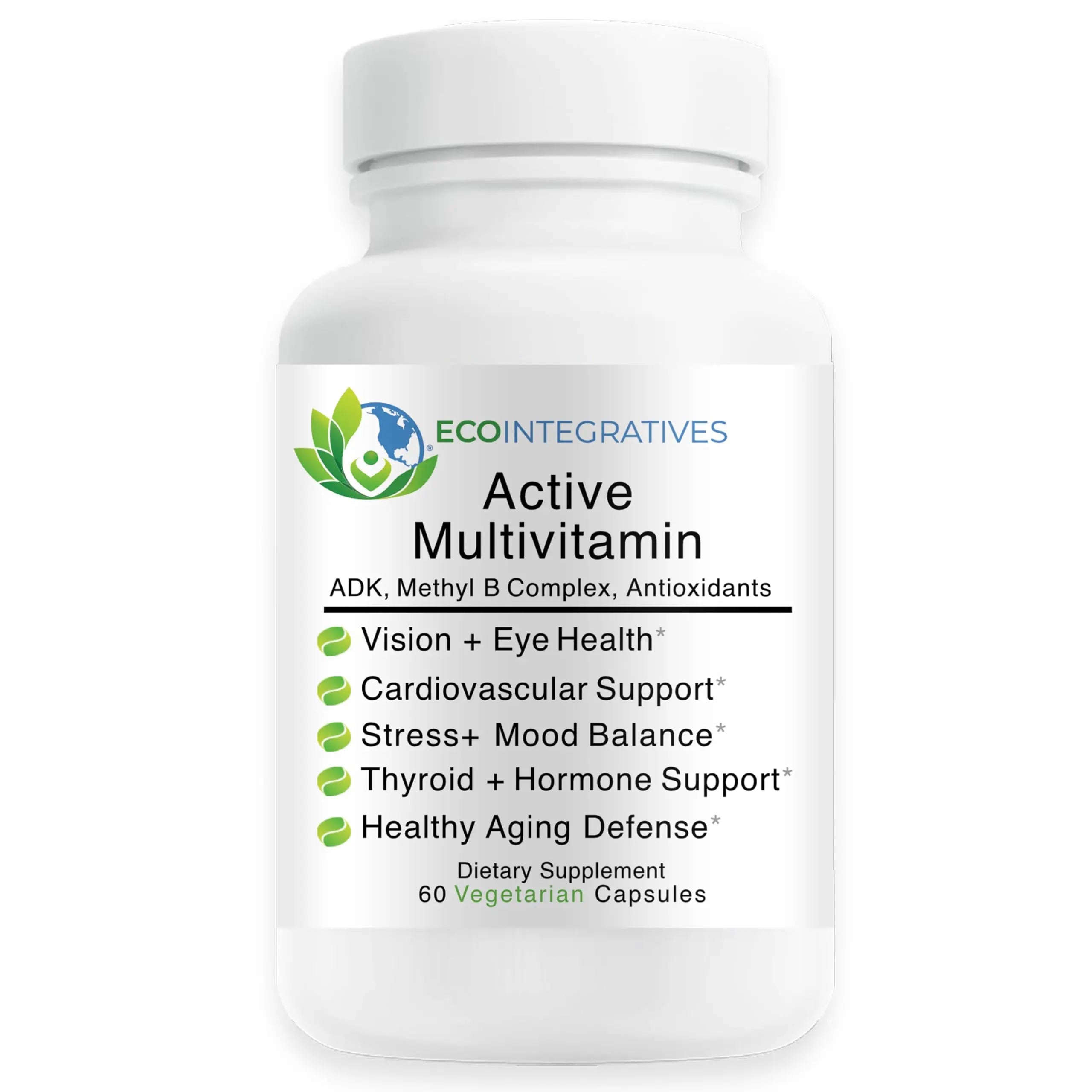 EcoIntegratives Active Multivitamin | ADK, Methyl B Complex, Antioxidants | Quatrefolic Folate, Methyl B12, P5P, Vitamin D3, K1/K2 | EcoIntegratives Au supplements