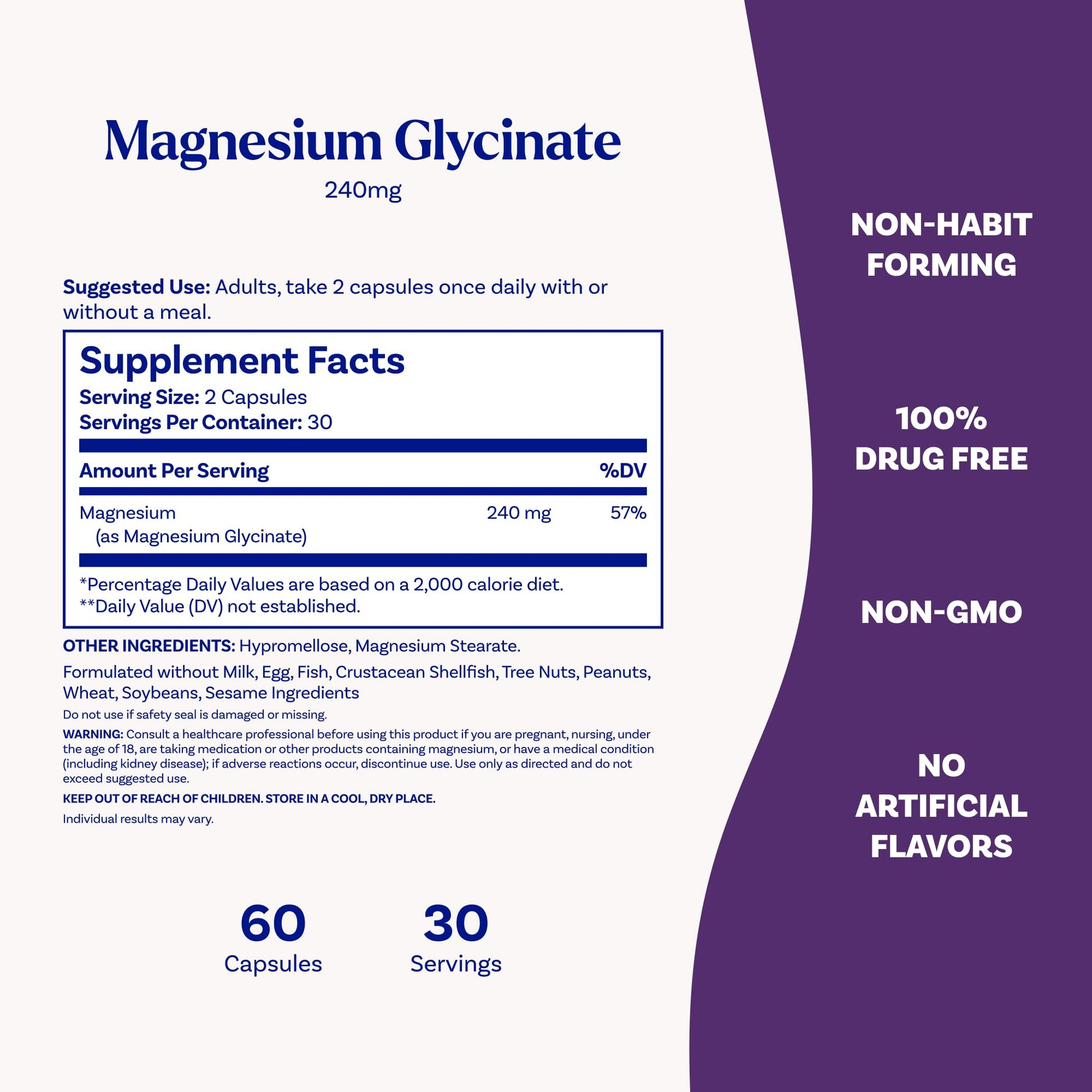 Natrol Magnesium Glycinate Supplements 240 mg - High Absorption - Calm Magnesium Glycinate for Sleep - 60 Capsules, 30 Day Supply Natrol Au supplements