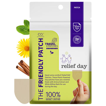 Relief Day Patch - Arnica, White Willow Bark, Saffron & Peppermint for Soreness and discomfort for Women and Men The Friendly Patch CO. Au supplements