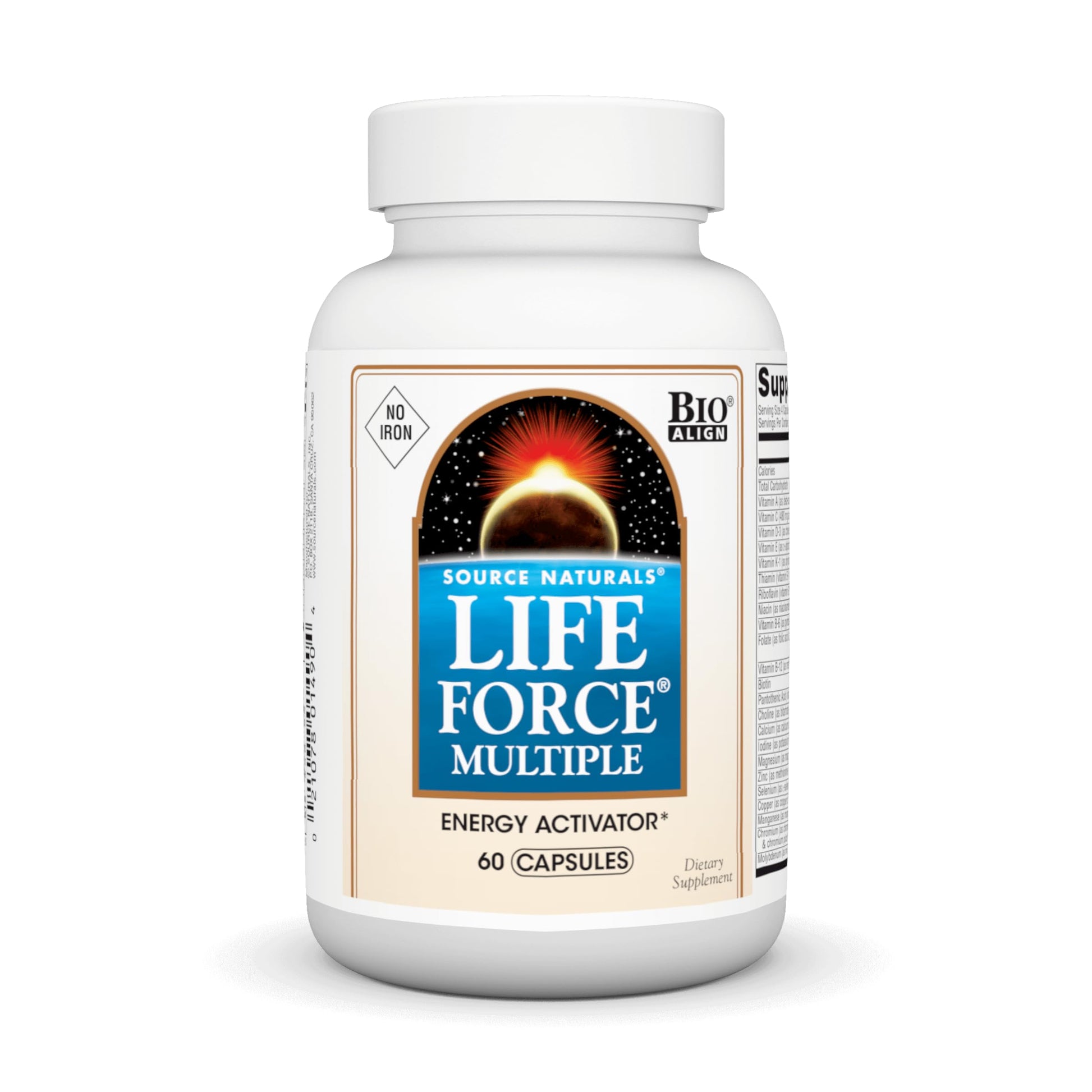 Source Naturals Life Force Multiple Iron Free Daily Multivitamin High Potency Essential Vitamins, Minerals, Antioxidants & Nutrients - Energy & Immune Boost* - 60 Capsules Source Naturals Au supplements