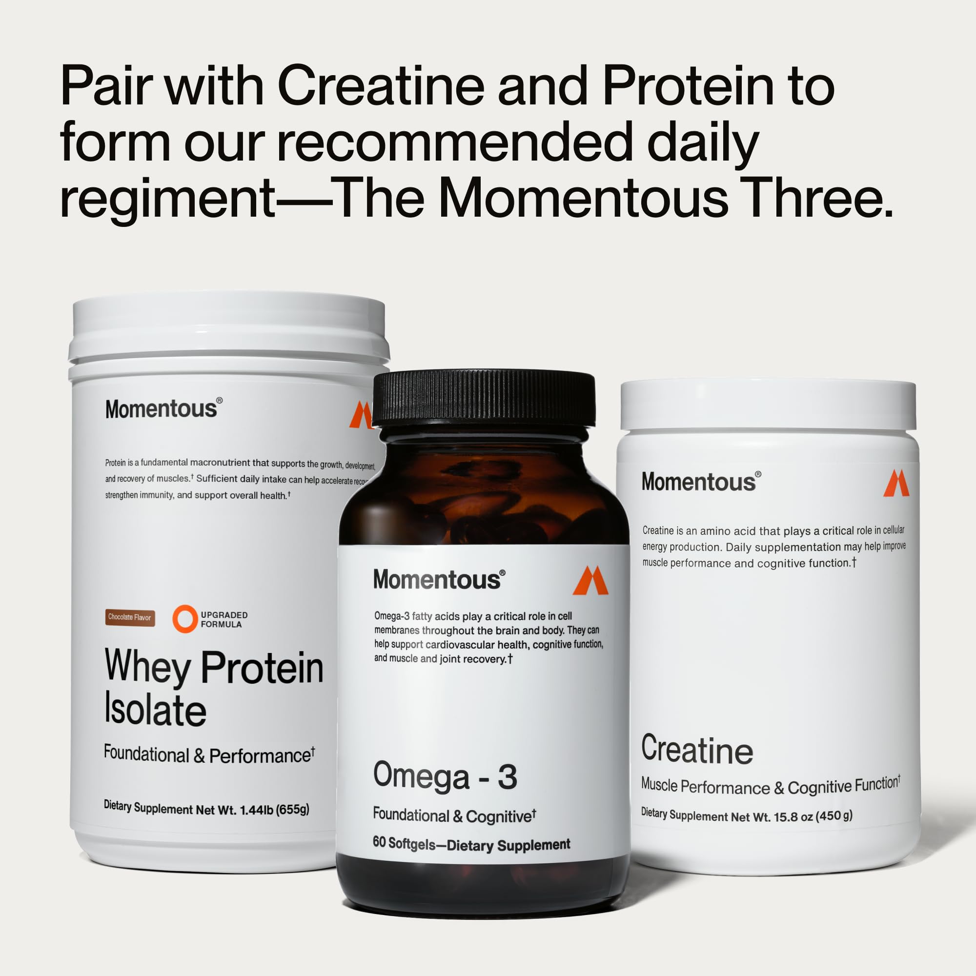 Momentous Omega-3 Fish Oil - High-Potency EPA & DHA Supplement for Men & Women - Supports Heart, Joint, & Brain Health - NSF Certified for Sport - Non-GMO - Gluten-Free - 1,600 mg - 30 Servings Momentous Au supplements