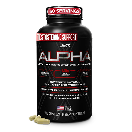 Alpha JYM X Advanced Booster - Vitality, Optimization, , Ashwagandha, Boron, , Fenugreek, Eurycoma, Damiana, Quercetin, DIM, JYM Supplemental Science (240 Capsules) JYM Supplement ScienceUS supplements