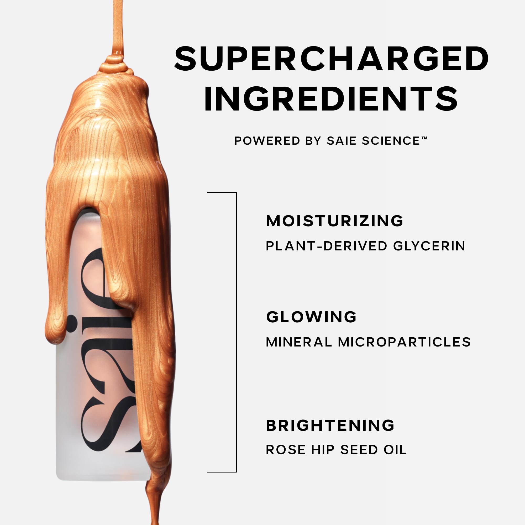 Saie Glowy Super Gel Warmglow Duo - Lightweight Illuminator & Makeup Primer for Glowing Skin - Soft Warm Gold (1 oz & 0.5 oz) Saie Au supplements