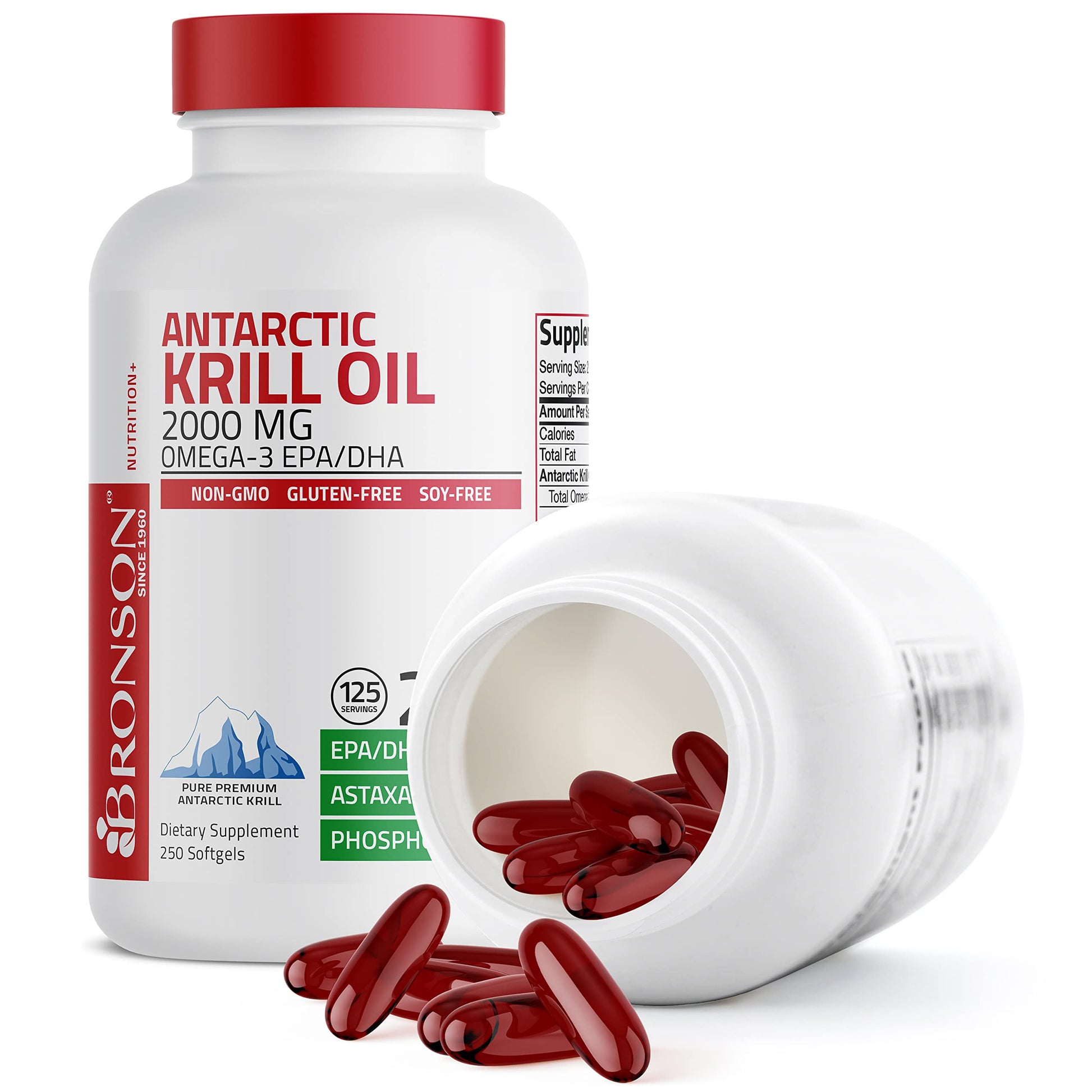 Bronson Antarctic Krill Oil 2000 mg with Omega-3s EPA, DHA, Astaxanthin and Phospholipi Bronson Au supplements
