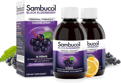 Sambucol Black Elderberry Syrup - Black Elderberry Liquid, Immune Support for Kids and Adults, High Antioxidants, Gluten Free SambucolUS supplements