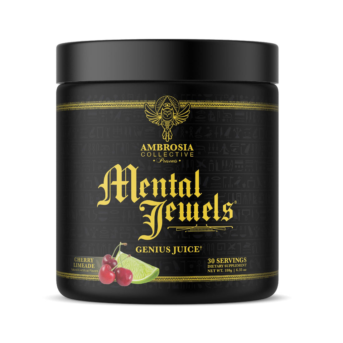 Ambrosia Mental Jewels Nootropic Brain Supplement Powder | Alpha GPC, Bacopa & Phosphatidylserine | Memory, Focus & Concentration Support | 30 Servings | Cherry Limeade Ambrosia Au supplements