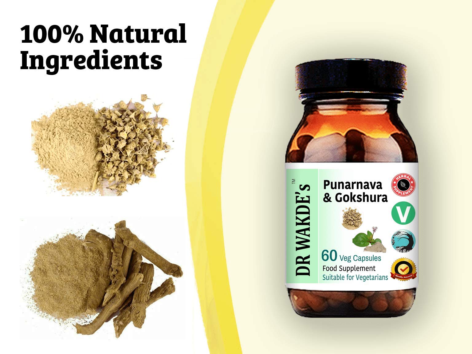 DR WAKDE's Punarnava & Gokshura Capsules (60 Veg Caps, Promotes Healthy Urinary Flush, Ayurvedic Supplement, Vegan, Herbal, All Natural, Made in UK) DR WAKDE's Au supplements