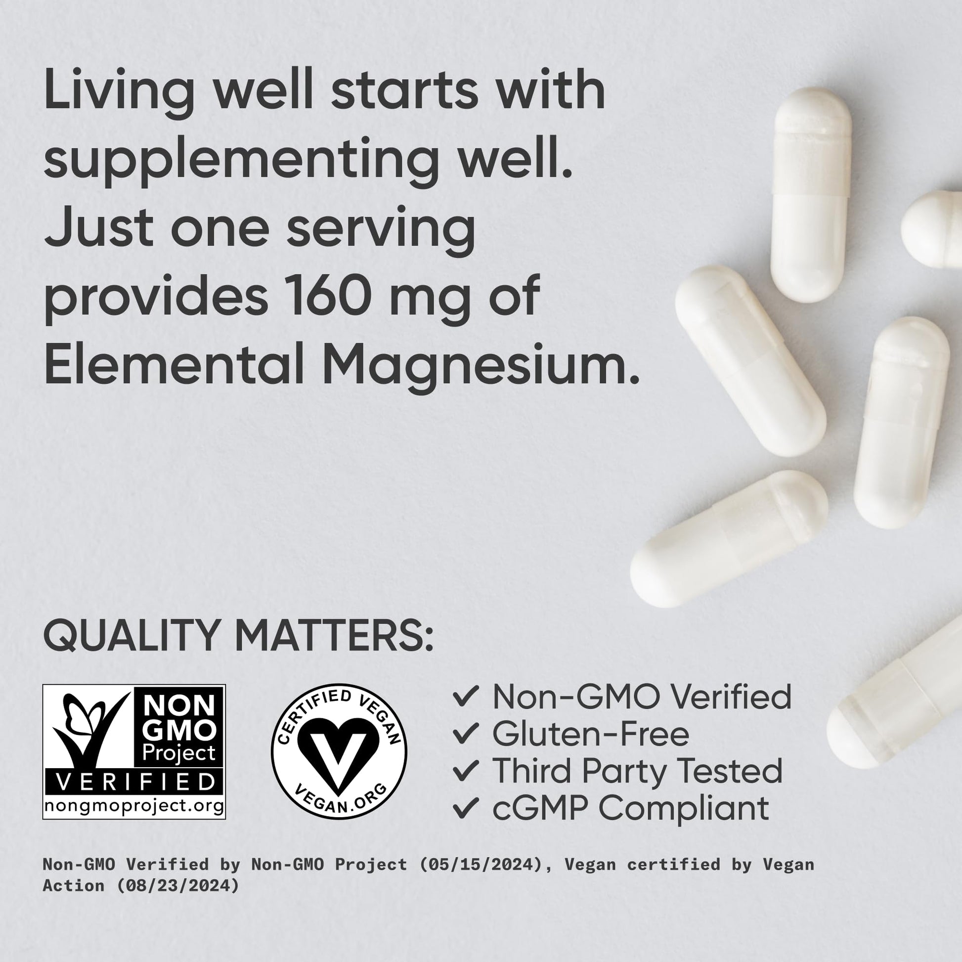 Sports Research® Magnesium Glycinate - Supports Restful Sleep & Enzymatic Processes - 160 mg Chelated Magnesium - Vegan Capsule - 90 Count Sports Research Au supplements