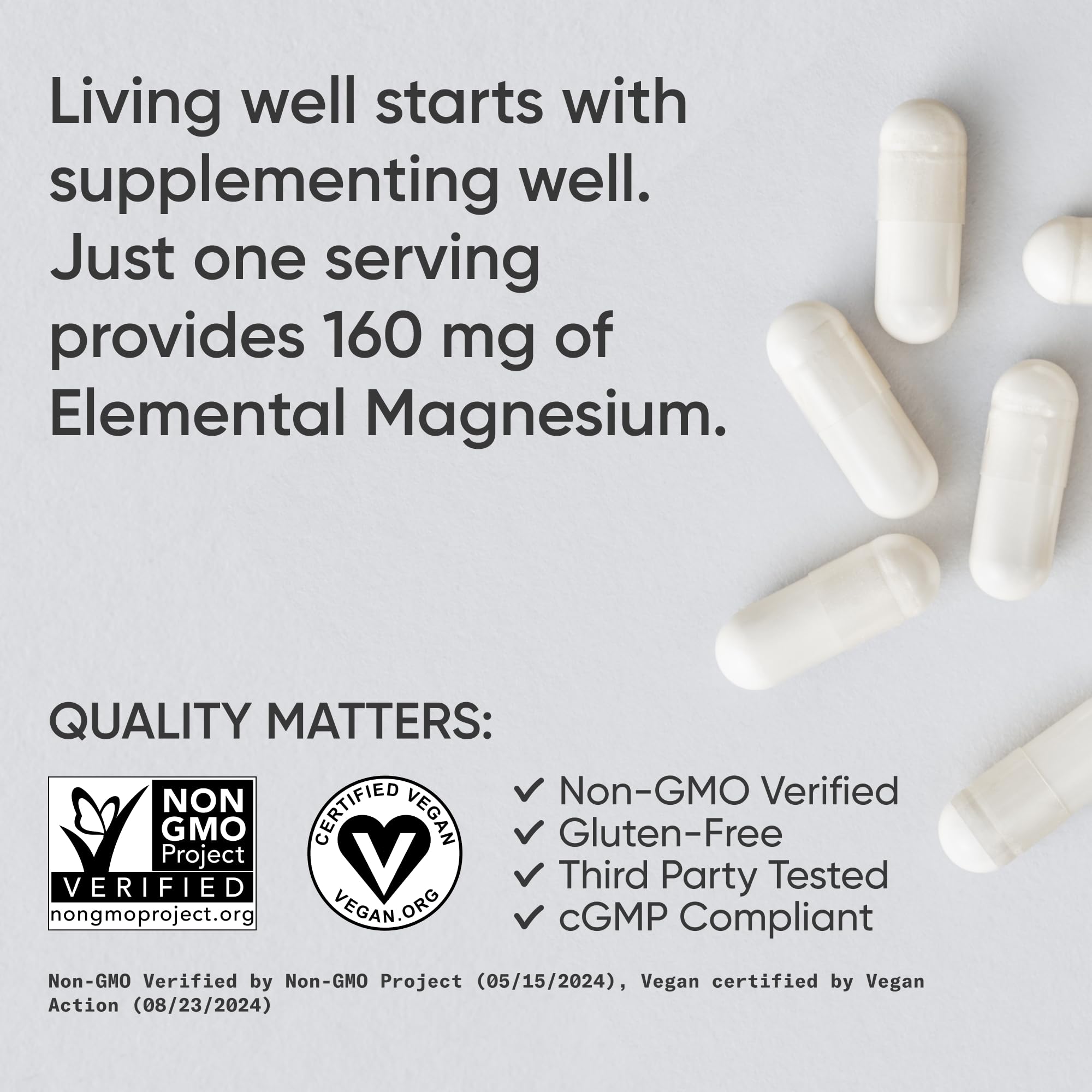 Sports Research® Magnesium Glycinate - Supports Restful Sleep & Enzymatic Processes - 160 mg Chelated Magnesium - Vegan Capsule - 90 Count Sports Research Au supplements