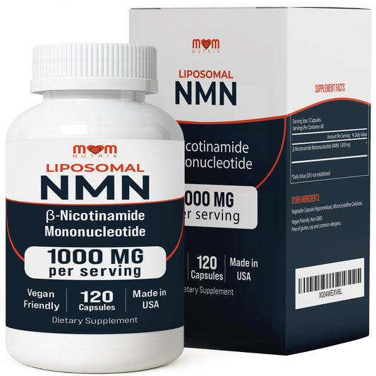 NMN Supplement 1000 mg Pure Nicotinamide Mononucleotide - NAD Precursor for Energy, Cellular Renewal & Longevity Support - Mitochondrial Support 120 Capsules - Vegan, Non GMO, Gluten Free MOM NUTRIXBuy Supplements Australia