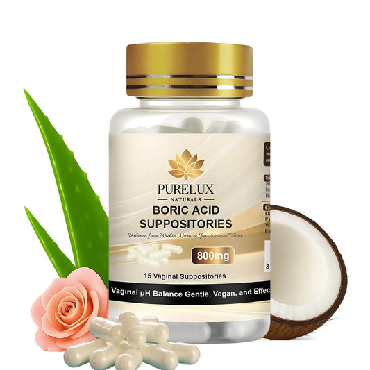 PureLux Boric Acid Feminine Wellness Support 800mg Size 000 30 Count Fragrance-Free Personal Care Formula PureLux NaturalsAU supplements