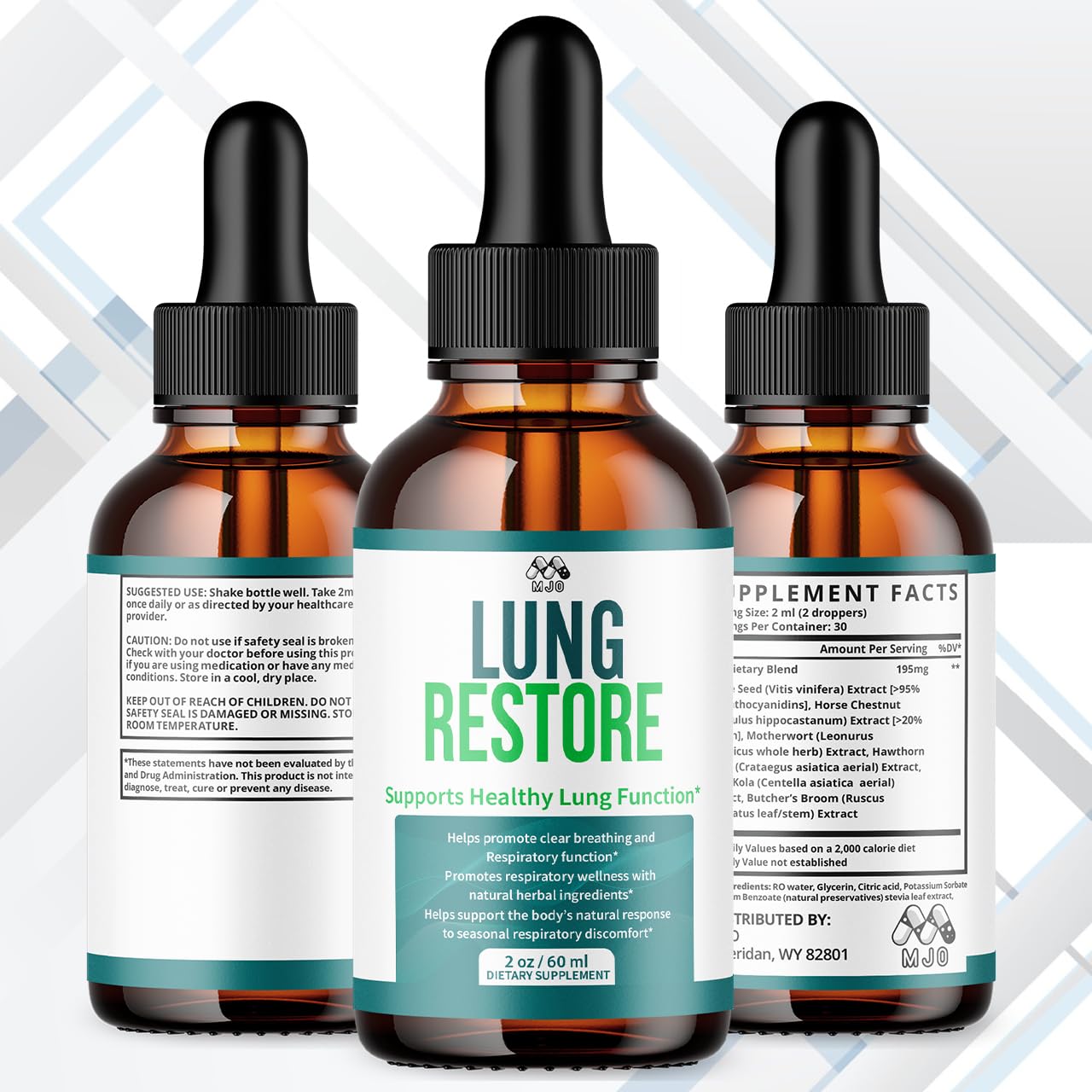 (2 Pack) Lung Restore Drops, Official LungRestore Liquid Supplement Drops with All Natural Ingredients, Lung Restore Advanced Lungs Wellness Support with Premium Vitamins for Women & Men (60 Servings) MJO Au supplements