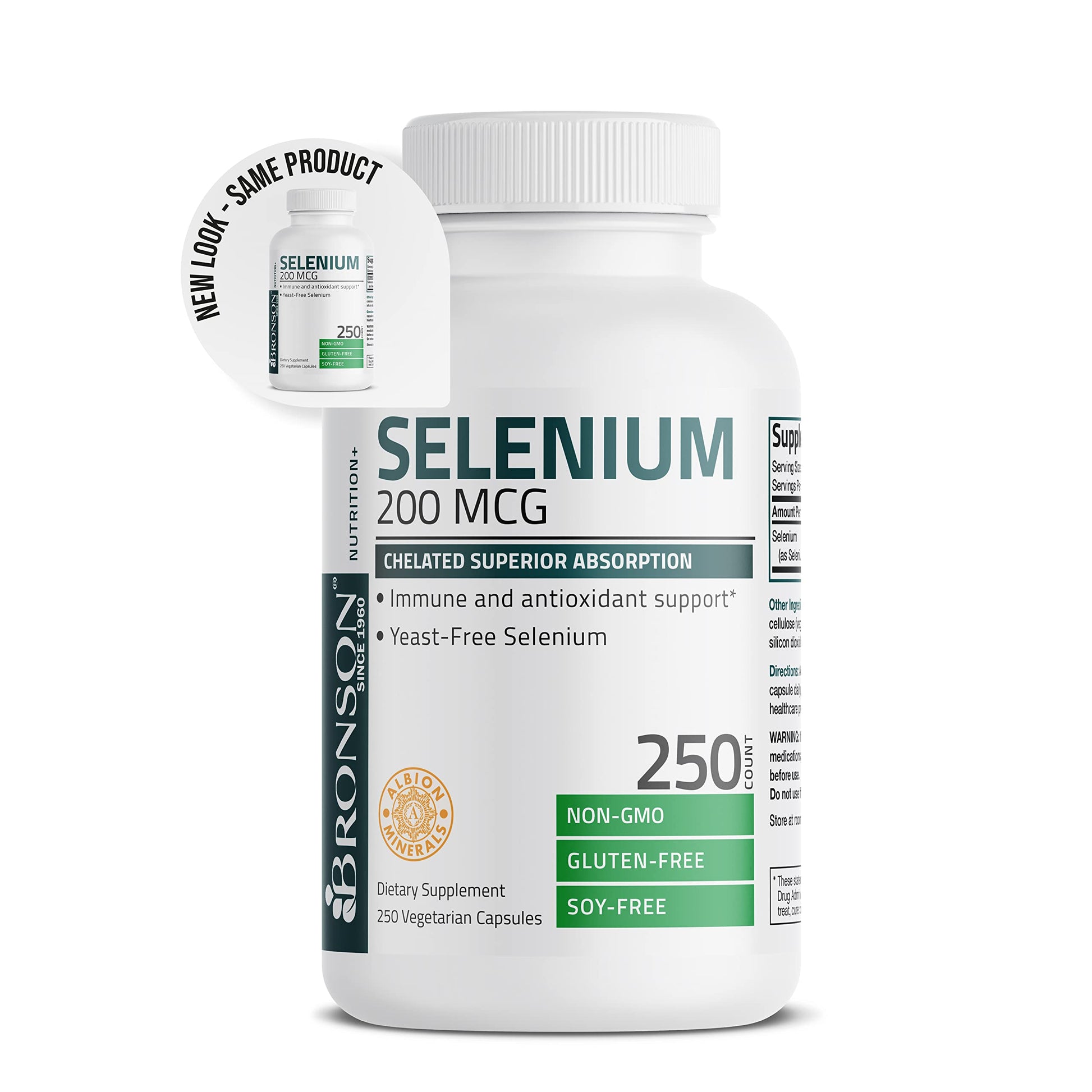 Bronson Selenium 200 mcg – Yeast Free Chelated Amino Acid Complex - Essential Trace Bronson Au supplements