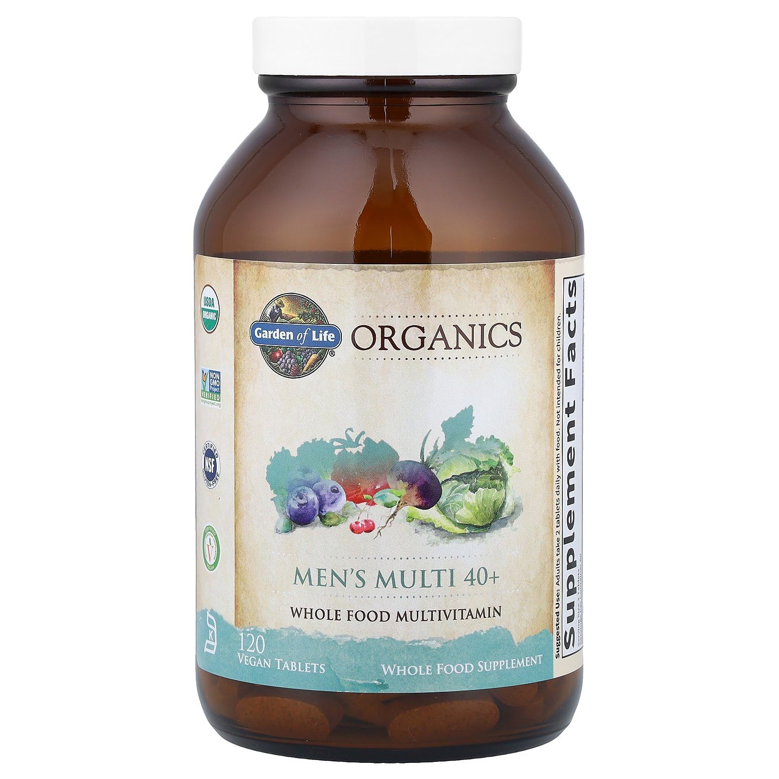 Garden of Life Organics Whole Food Multivitamin for Men 40+ 120 Tablets, Vegan Mens Multi for Health Garden of Life Au supplements