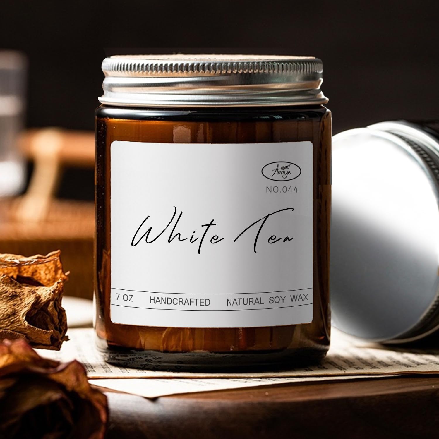 Annye White Tea Scented Candles, Organic Soy Candle for Home Scented, Hand-Poured Jar Candle Annye Au supplements