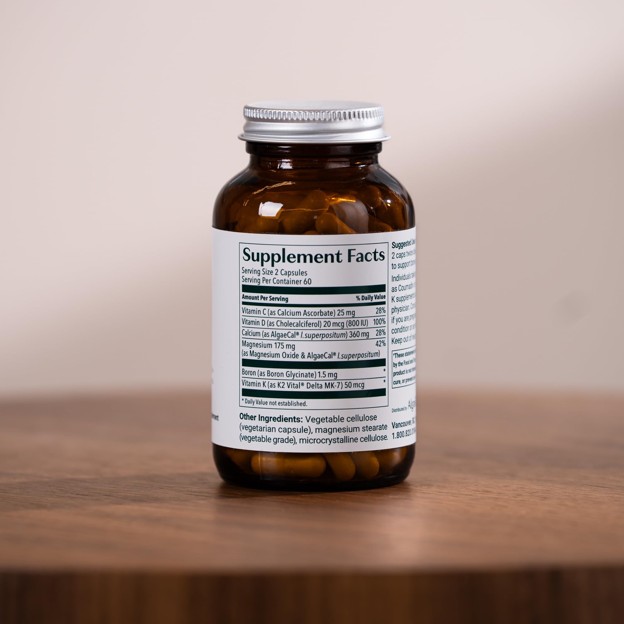 ALGAECAL Bone Builder Pack - Plant Based Calcium Supplement & Strontium - Organic Calcium 750mg with Vitamin D3 1600 IU, Vitamin K2, Magnesium