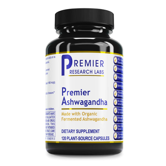 Premier Research Labs Premier Ashwagandha - Pure Supplement for Women & Men with Organic Ashwagandha Root, Herbal Pills for Stress & Sleep Support, Fermented for Absorption - 120 Plant-Based Capsules Premier Research LabsAU supplements