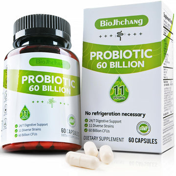 BioJhchang Probiotics Supplements 60 Billion CFUs 11 Diverse Strains Natural Prebiotics for Immune, Digestive Gut Health Supports Occasional Constipation Diarrhea Gas Bloating for Women & Men BioJhchang Au supplements