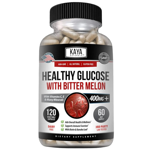 Kaya Naturals Healthy Gluco with Bittermelon Supplement | Support Healthy Levels and Function, 20 Herbs Vitamins and Minerals, Alpha Lipoic Acide, Cinnamon, Vitamin C & E, Non-GMO (120 Count) Kaya NaturalsAU supplements