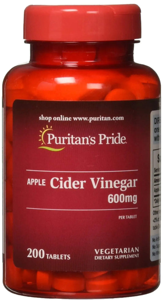 Puritan's Pride Apple Cider Vinegar 600 mg Tablets, 200 Count (Packing May Vary) Puritan's PrideAU supplements