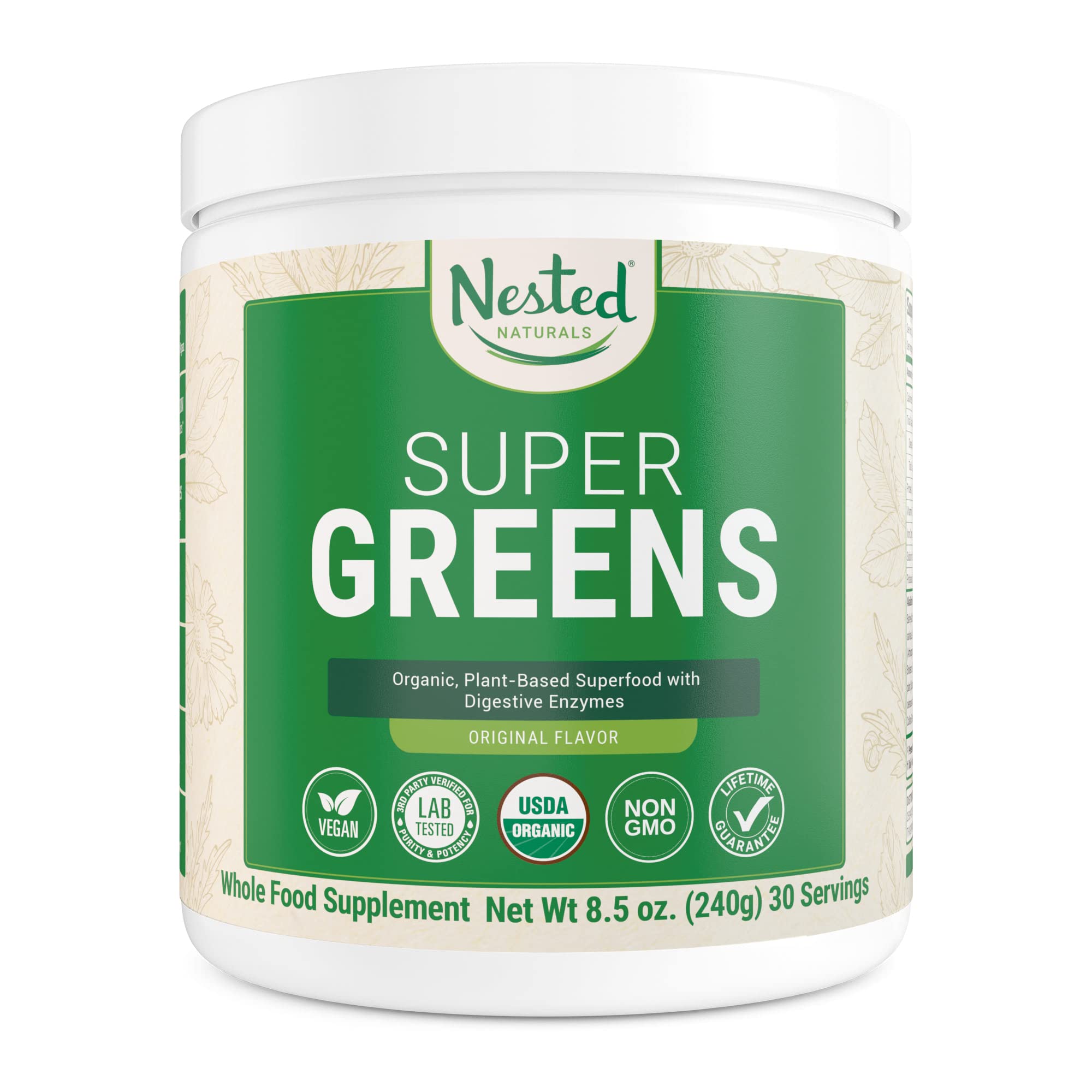 Super Greens Daily Greens Superfood Powder - Certified USDA Organic Green Powder Nested Naturals Au supplements