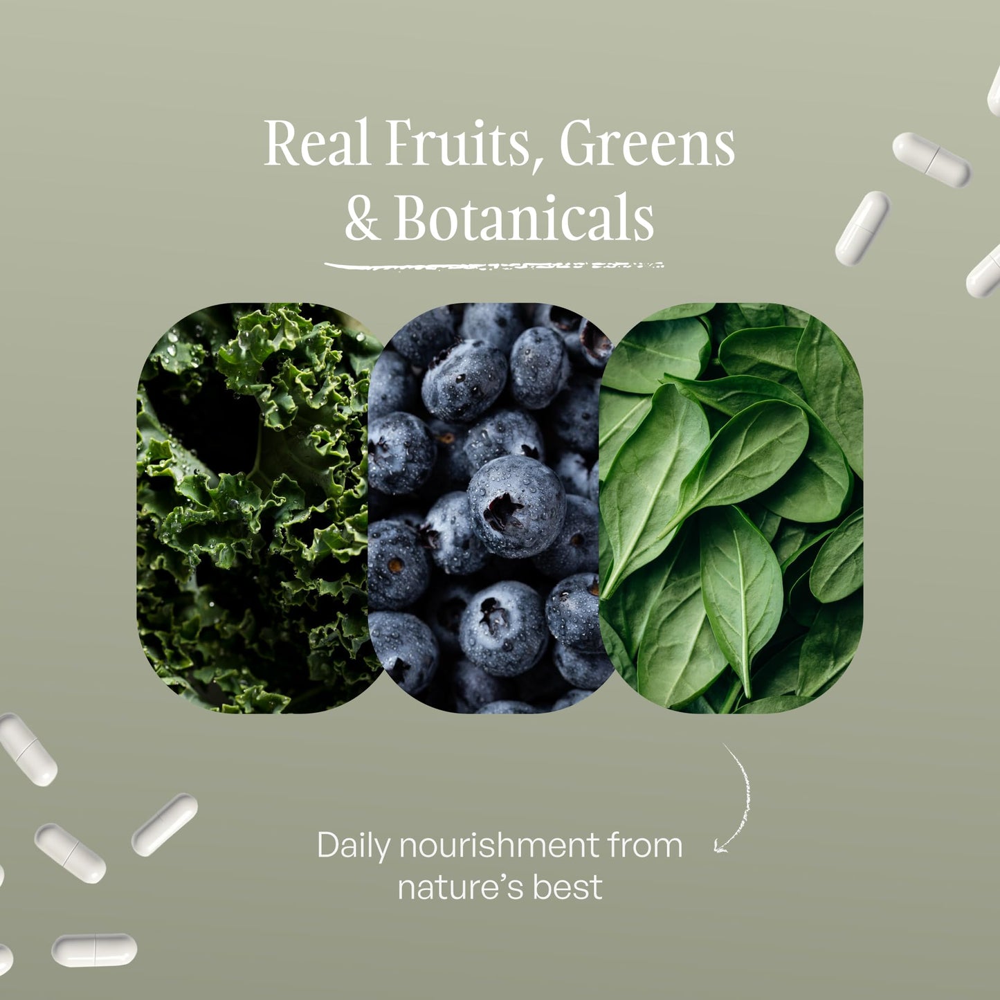 SUBSTANCE. - Nature's Sustenance Daily Greens, Daily Fruit and Veggies Supplement - Enhance Energy, Mental Clarity - Fruits and Vegetables Supplements - US Made, Vegan-Friendly - 30 Servings. SUBSTANCE.Au supplements
