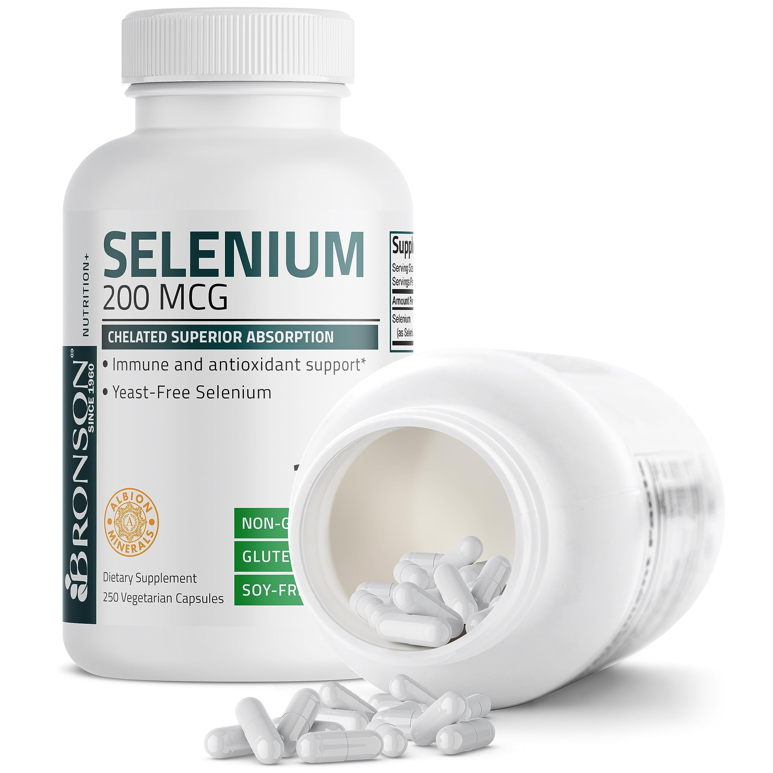 Bronson Selenium 200 mcg – Yeast Free Chelated Amino Acid Complex - Essential Trace Bronson Au supplements