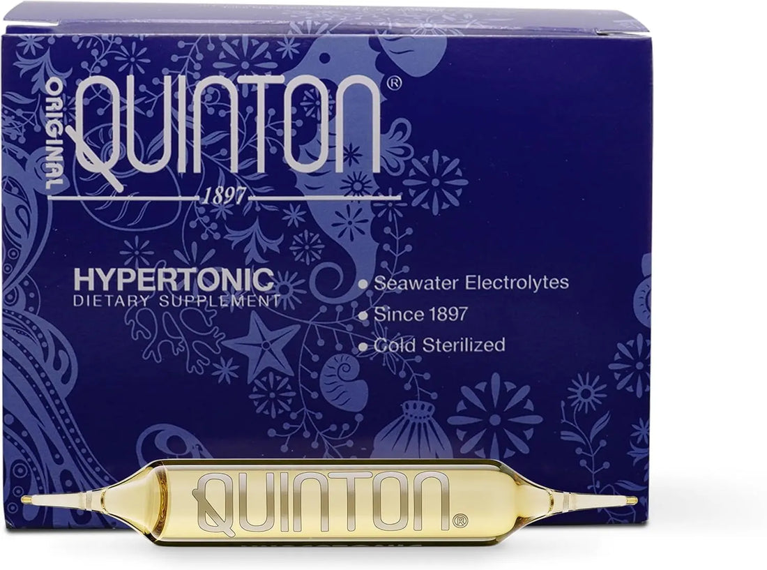 Quicksilver Scientific Original Quinton Hypertonic Solution - Sea Water Hydration - Liquid Minerals with Electrolytes for Muscle Recovery, Stamina+Mineral Replenishment (30 Single Serving Glass Vials) Quicksilver Scientific Au supplements