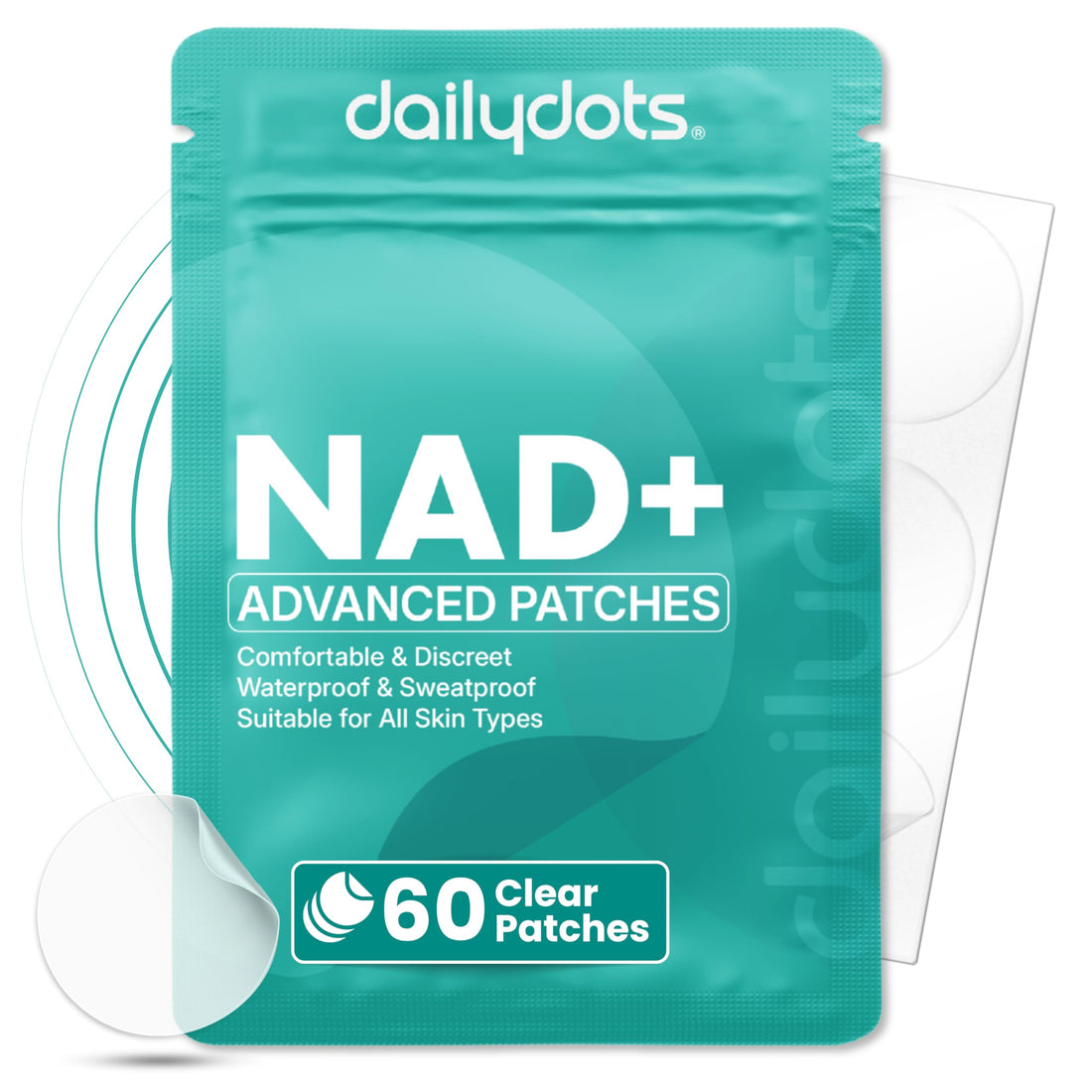Daily Dots NAD+ Patches | Energy, Healthy Aging & Wellness Support | 12 Active Blends incl. Nicotinamide & CoQ10 | Time Release Patch | for Men & Women (60 Patches) Daily Dots Au supplements