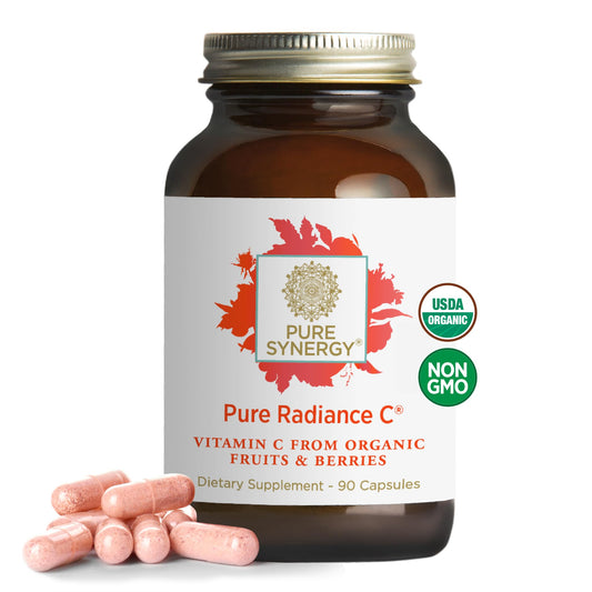 PURE SYNERGY Pure Radiance C | Organic Vitamin C Capsules | 100% Natural, Whole Food, Non-GMO Supplement with Organic Camu Camu PURE SYNERGYUS supplements