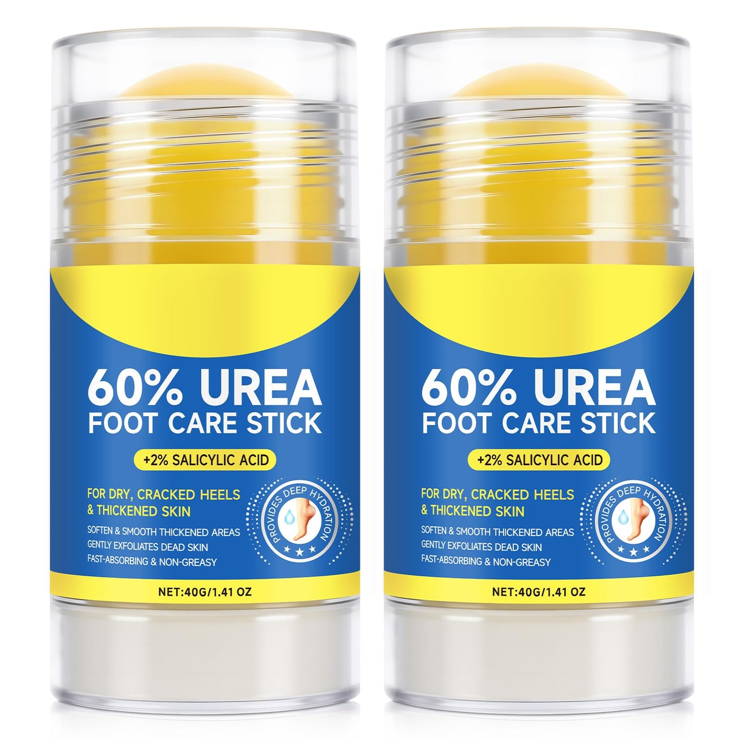 2Pack 60% Urea with 2% Salicylic Acid Urea Foot Care Stick, Foot Cream Moisturizer for Dry Cracked Feet, Knees, Elbows, Hands,Moisturizes and Hydrates the Dry Skin,Callus Remover & Skin Softener QJCWXIAOX buy supplements Au