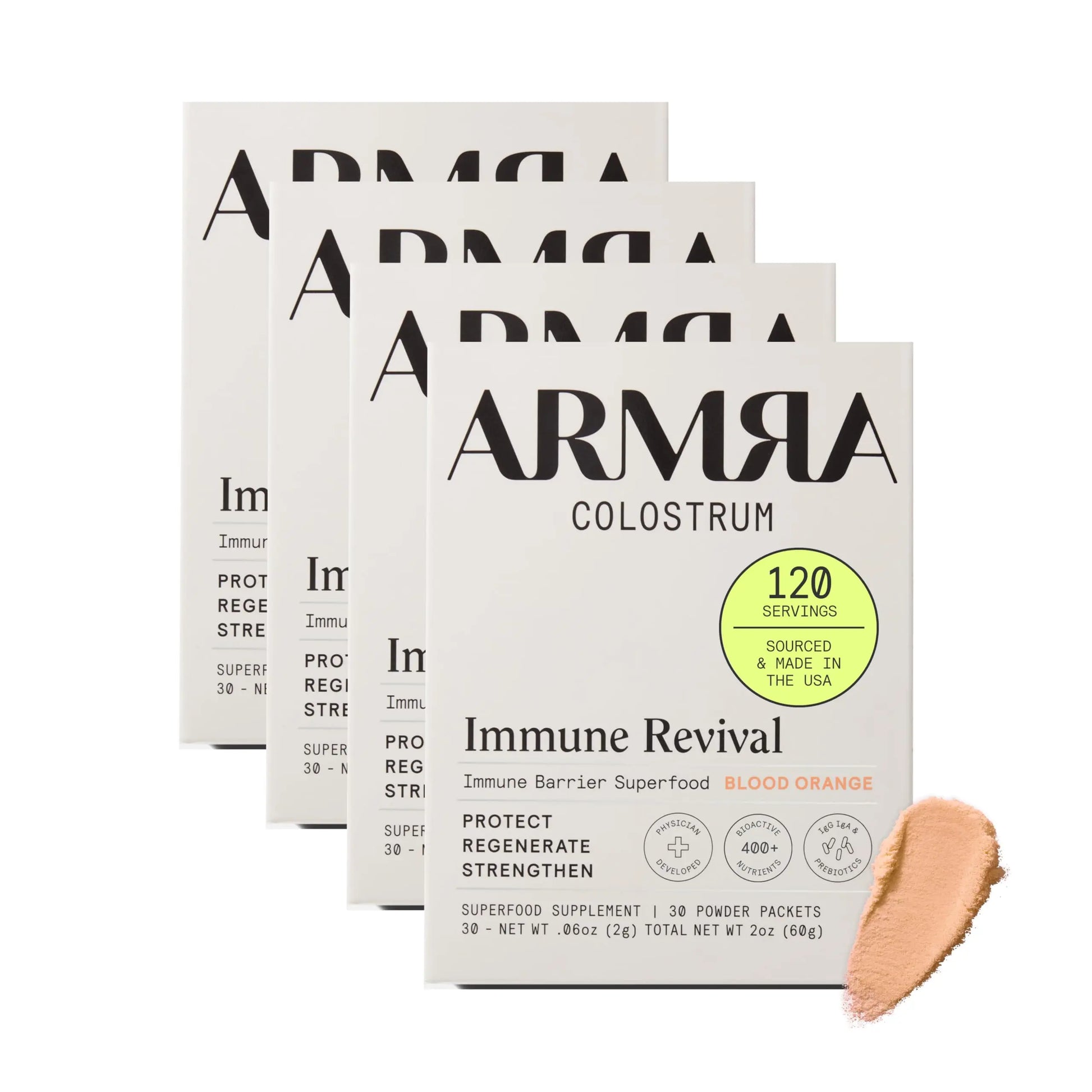 ARMRA Colostrum™ Premium Powder, Grass Fed, Gut Health Bloating Immunity Skin & Hair, Contains 400+ Bioactive Nutrients, Potent Bioavailable, Keto, Gluten & Fat Free (Blood Orange 30｜Blood Orange 60) ARMRA Au supplements