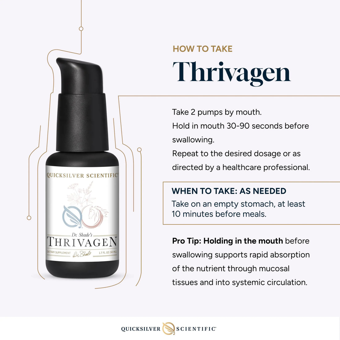 Quicksilver Scientific Thrivagen - Women's Health Supplement with 15 Energy, Hormone Balance & Adrenal Support Botanicals - Adaptogenic Herbs with Shatavari, Rhodiola & Maca Root (1.7oz / 50ml) Quicksilver Scientific Au supplements