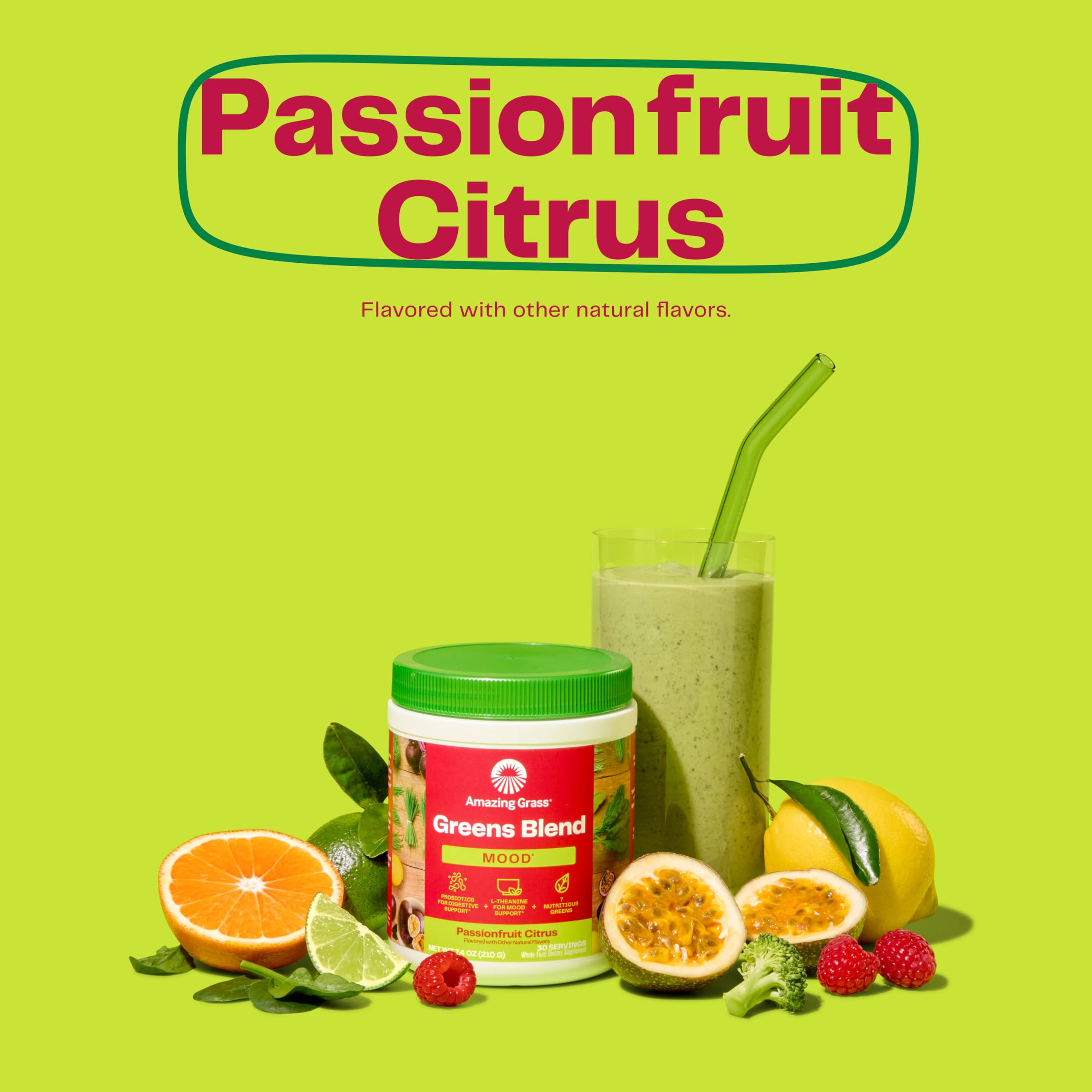 Amazing Grass Greens Blend Mood: Super Greens Powder Smoothie Mix for Mood, Relaxat Amazing Grass Au supplements