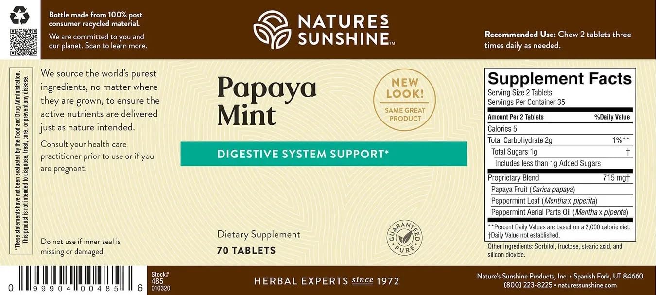 Papaya & Peppermint by Nature's Sunshine Nature's Sunshine Au supplements
