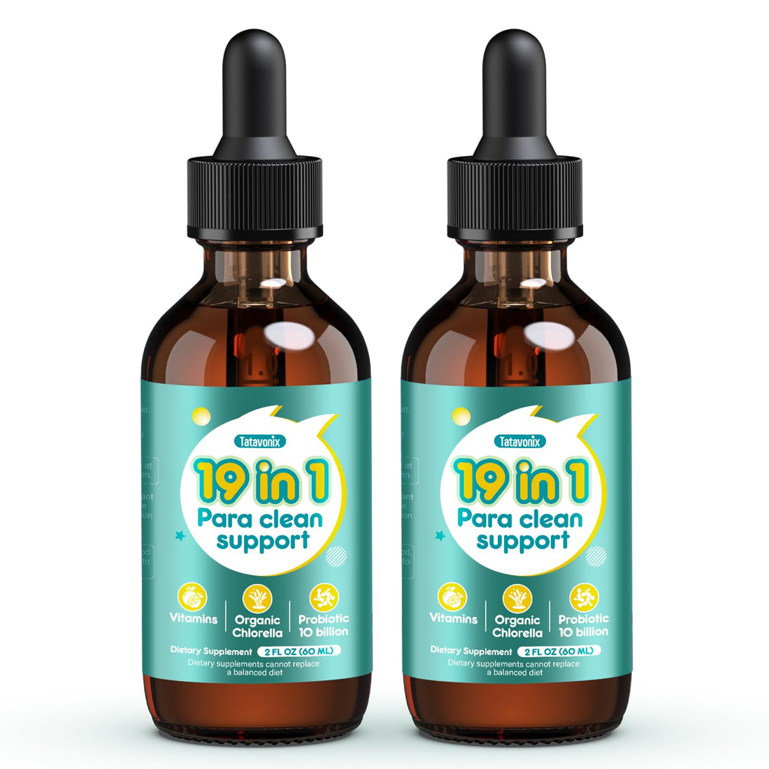 Tatavonix 19 in 1 Herbal Gut Cleanse Drops – Wormwood, Black Walnut, Chlorella 250mg, 10B Probiotics, Clove & Oregano – Liquid Detox Support for Adults & Kids, Alcohol-Free, 4oz Tatavonix Au supplements