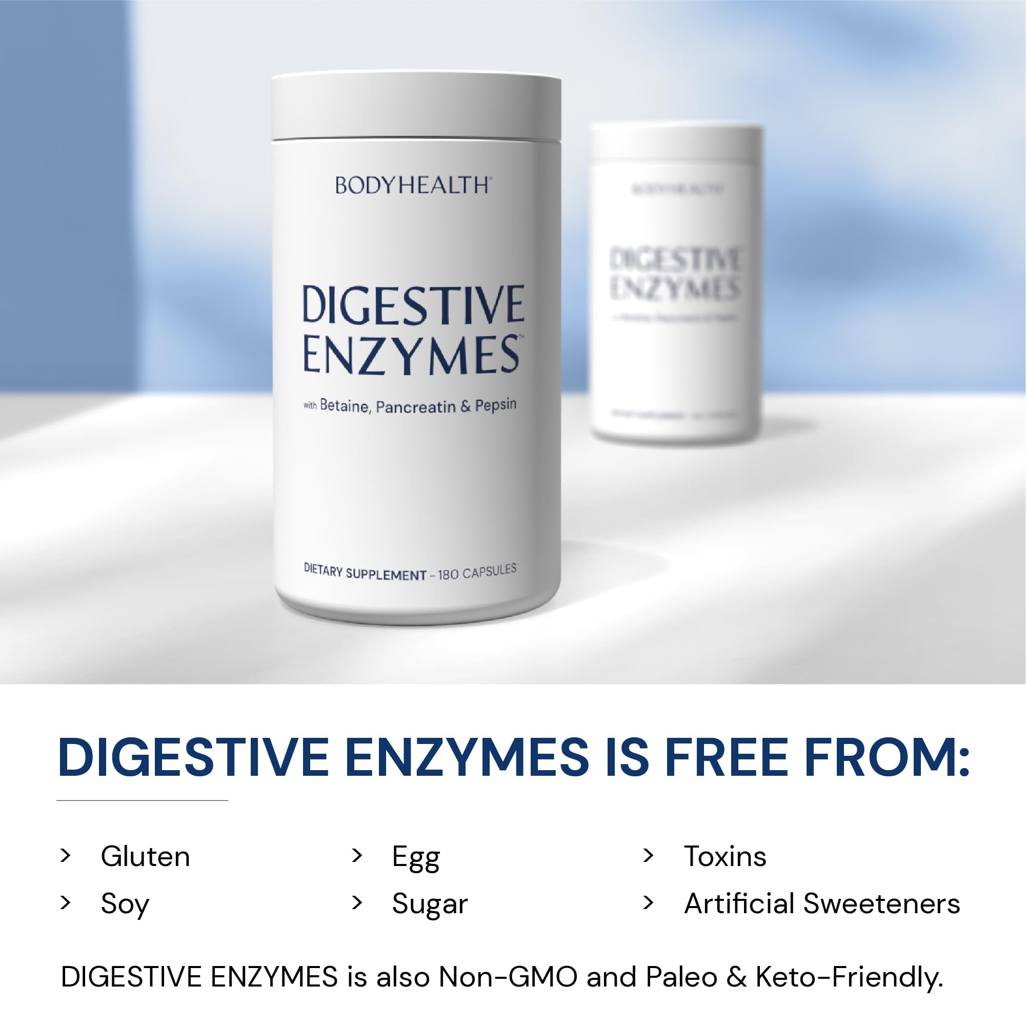 BodyHealth Digestive Enzymes Full Spectrum Digestive Support (180 caps), Betaine, Pepsin, Pancreatin BPP Loaded with Enzymes and Probiotics, Relief for Stomach Bloating, Heartburn, Gas, Constipation BodyHealth Au supplements