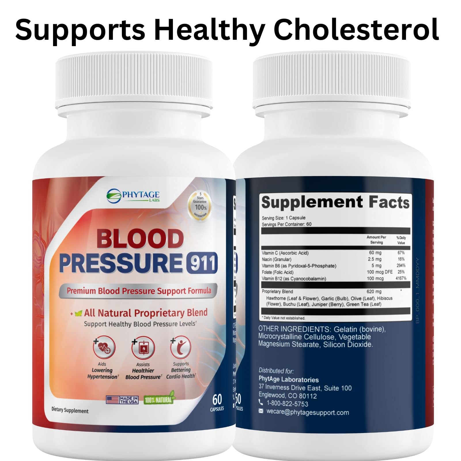 Phytage Labs Blood Pressure 911 Premium Supplement - BP Support Pills. 60 Capsules Phytage Labs Au supplements