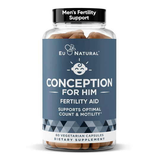 Eu Natural Conception for Him - Male Fertility Supplements with Ashwagandha, Folate & Zinc - Sperm Count, Motility & Strength Support Eu NaturalAU supplements