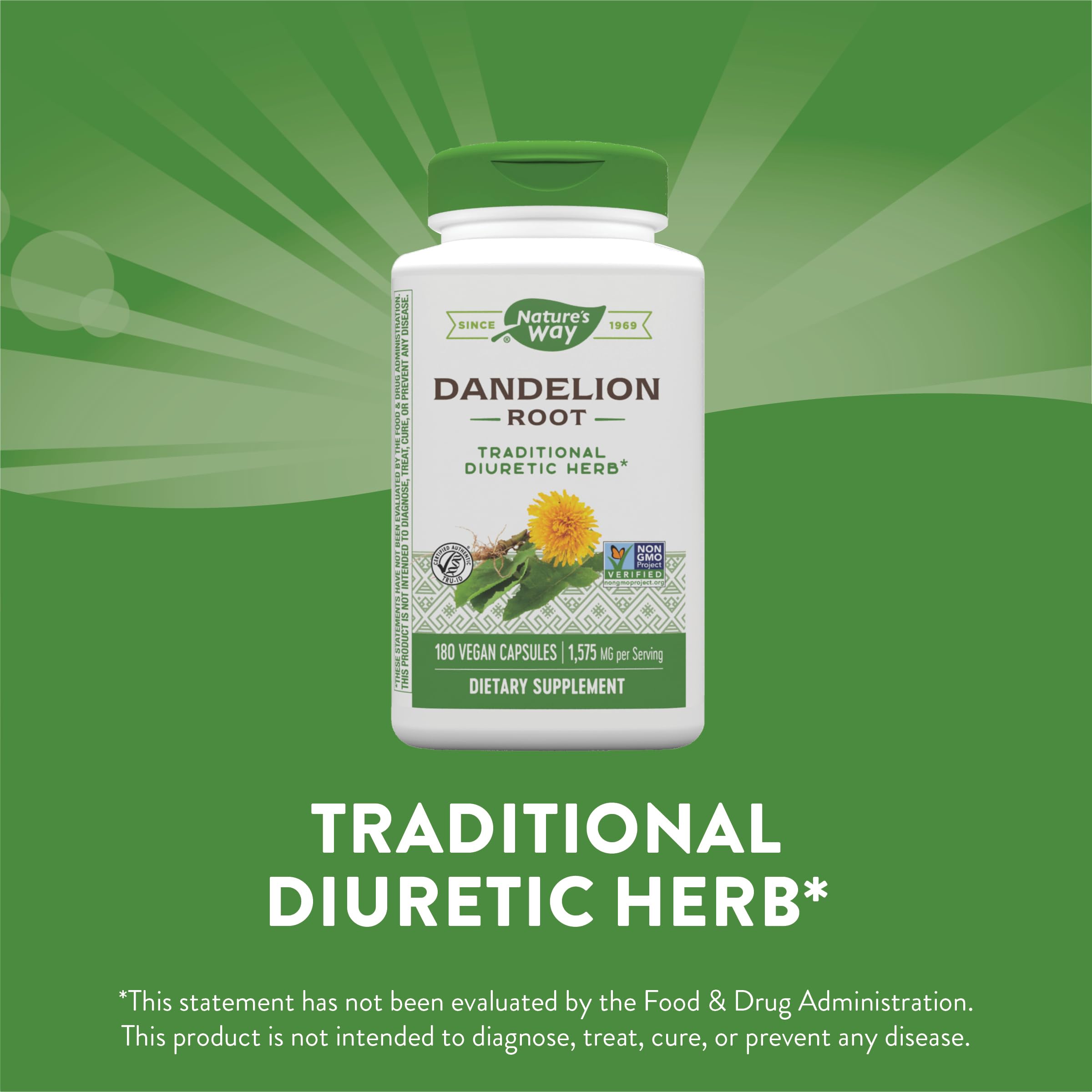 Nature's Way Dandelion Root Diuretic Herb* 525 mg per Capsule Non-GMO Nature's Way Au supplements