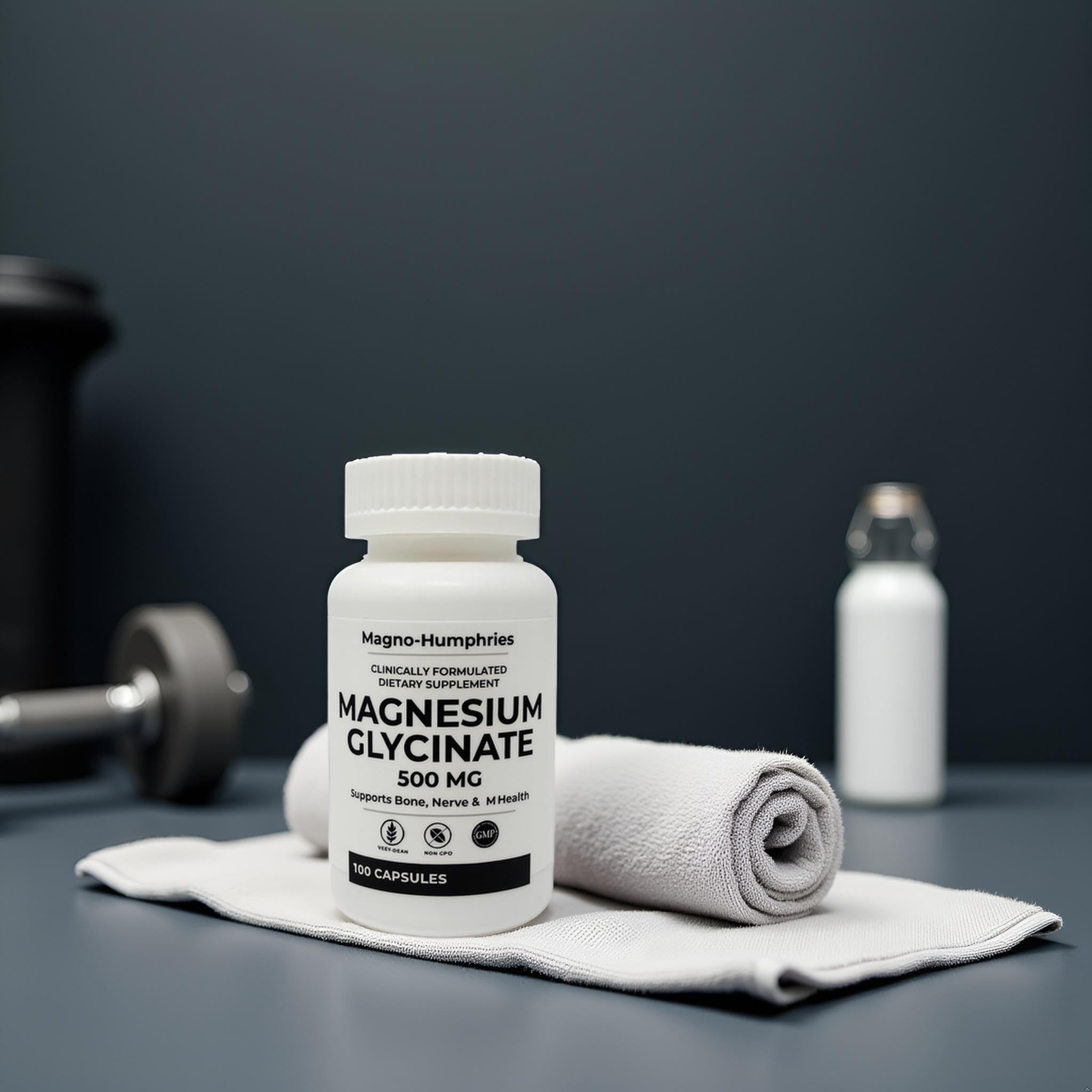 Magno-Humphries Magnesium Glycinate 500 mg - 100 Capsules | Gentle Chelated Form | Muscle, Nerve & Bone Support | Dietary Supplement | GMP Manufactured in The USA Magno-Humphries Au supplements