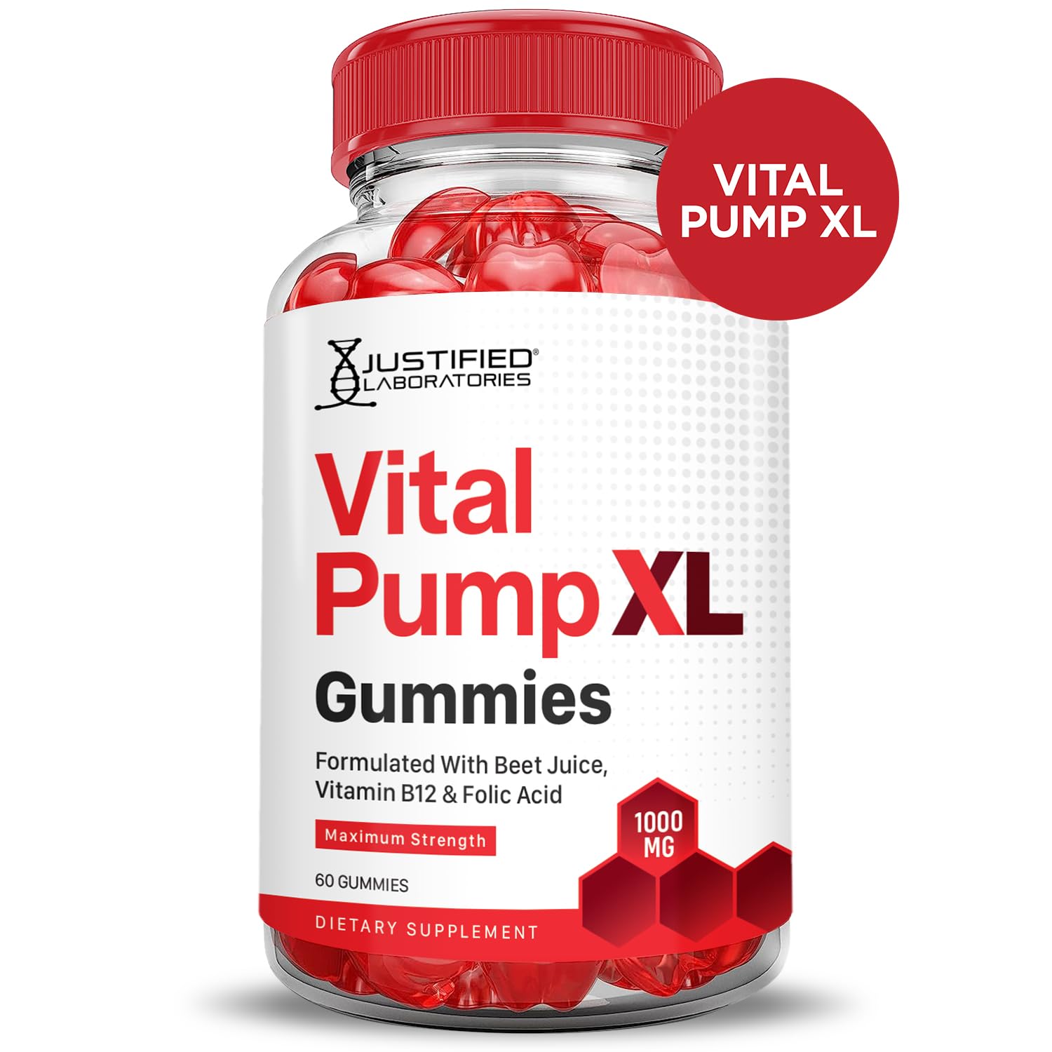 Justified Laboratories (5 Pack) Vital Pump XL Performance Gummies 1000MG Advanced Formula Vital PumpXL Formulated with Beet Juice ACV Pomegranate Beet Powder B12 Vegan Non GMO 300 Gummys Justified Laboratories Au supplements