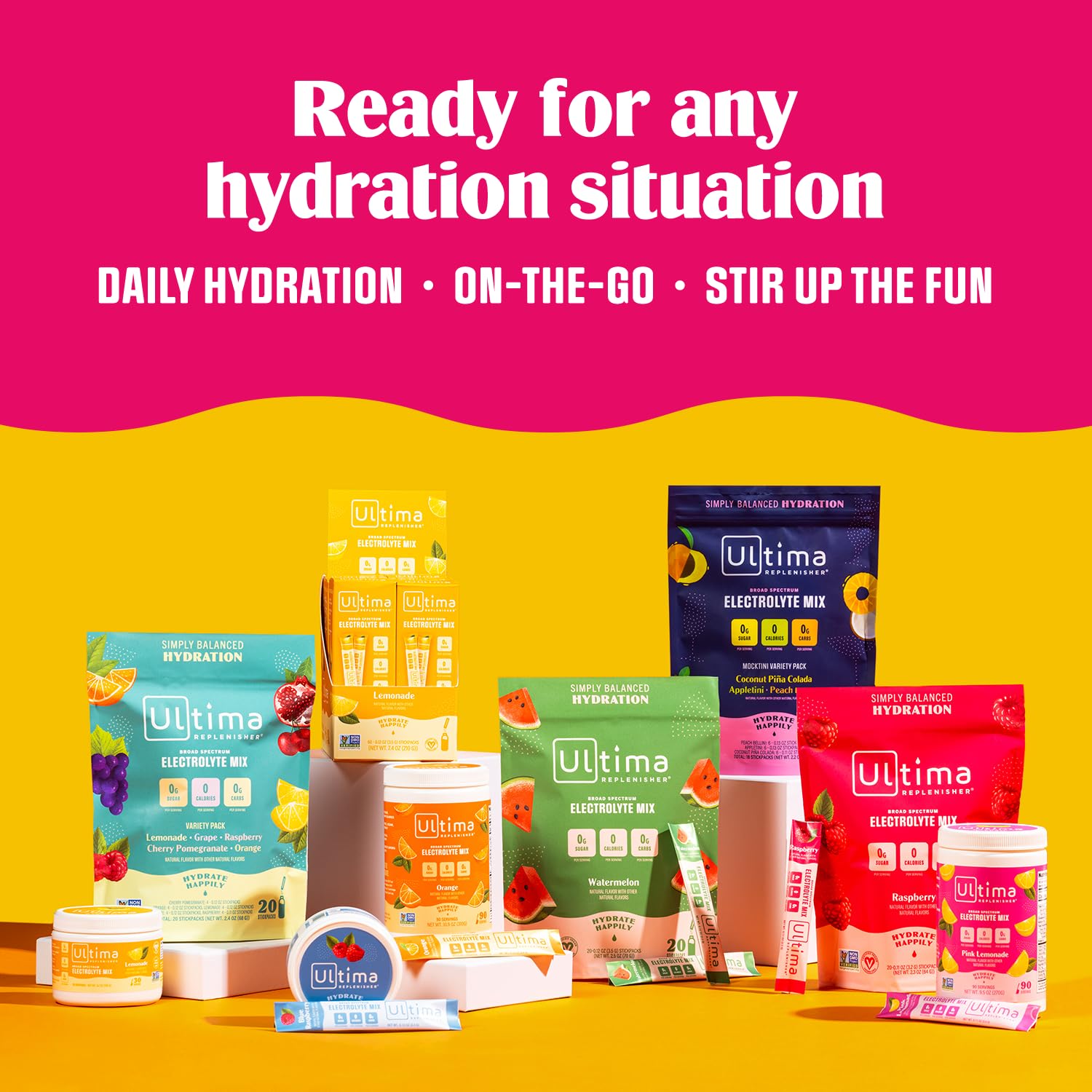 Ultima Replenisher Daily Electrolyte Drink Mix – Passionfruit, 20 Stickpacks – Hydration Ultima Replenisher Au supplements