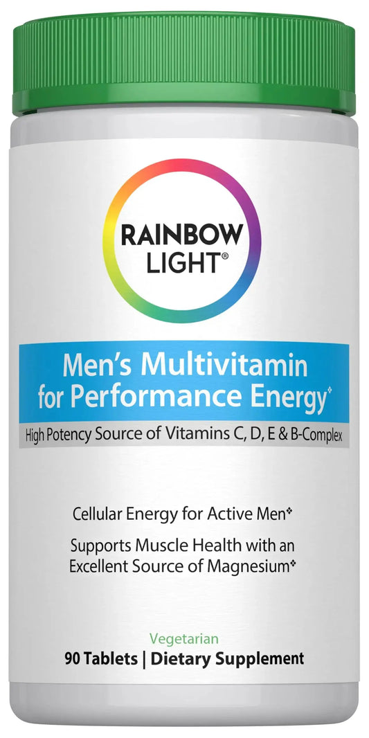 Rainbow Light Performance Energy Multivitamin for Men + | 90 Tablets | Real Food Nutrients | with Digestive Enzymes & Probiotics | Nitric Oxide Precursors Rainbow LightAU supplements