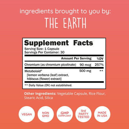 Happy Healthy Hippie GLP-1 Supplement (Metabolaid™ + Chromium) + Appetite Suppressant for Women | Metabolism Booster (AMPK) for Weight | Belly Fat Burner | Hunger & Cravings Control - 30 Vegan Caps Happy Healthy HippieAu supplements