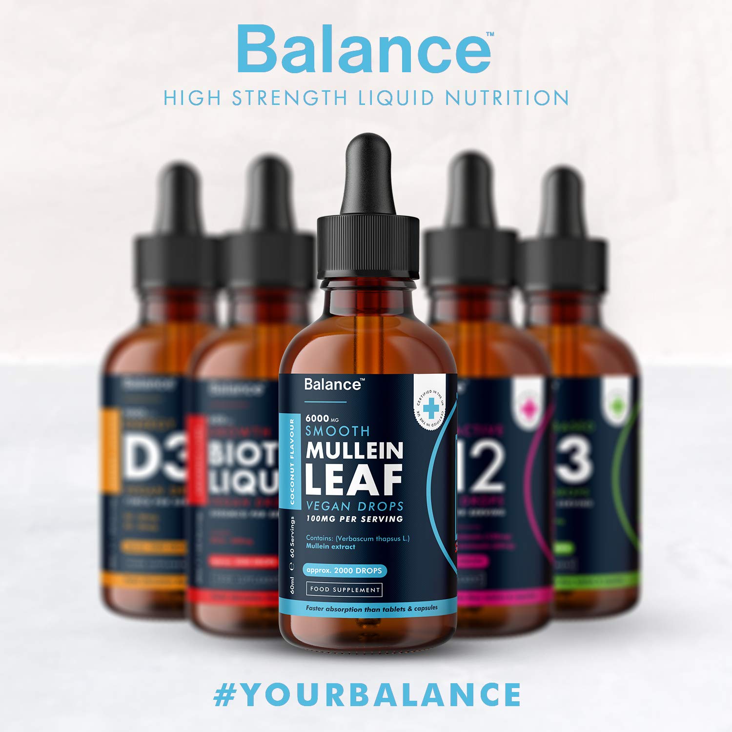 Balance Mullein Leaf Liquid Drops - 60ml for 2 Month Supply - High Strength - Vegan Balance Au supplements