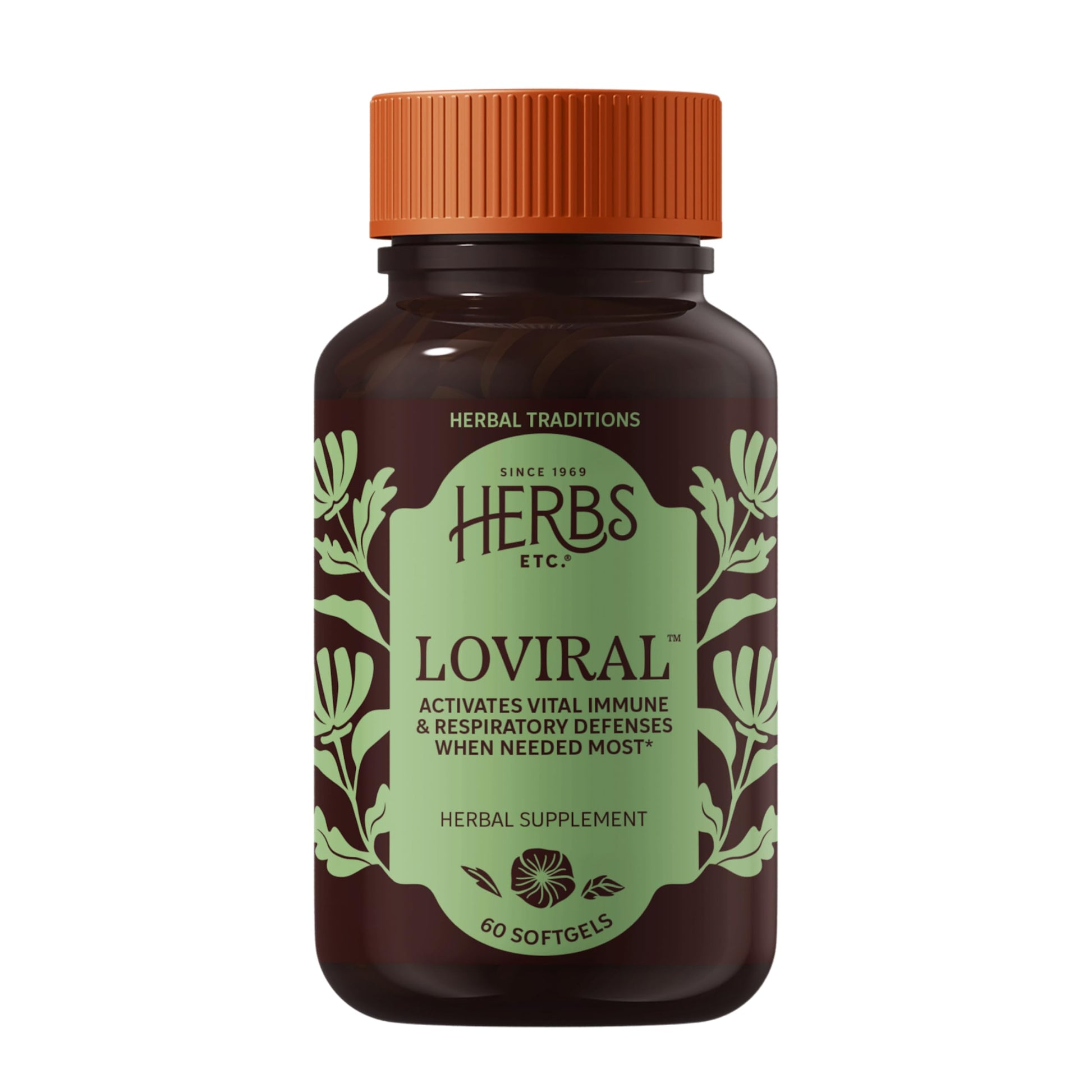 Herbs Etc. Loviral - Lung Health Supplement for Respiratory Defense & Support - Herbal Supplement with Lomatium, Pelargonium & OSHA - Gluten-Free - 60 Softgels (60 Servings) Herbs Etc. Au supplements