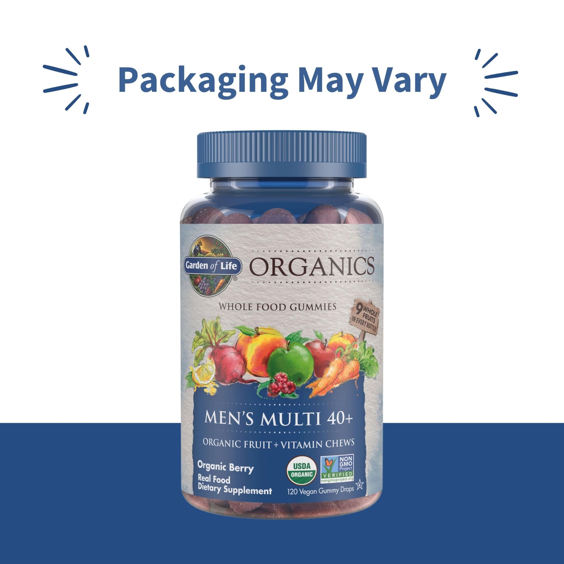 Garden of Life Organics Men 40+ Gummy Vitamins - Berry - Certified Organic, Non-GMO, Vegan, Kosher Complete Multi Garden of Life Au supplements
