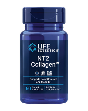 Life Extension NT2 Collagen™, Joint Health Supplement for Joint Comfort & Mobility, Gluten-Free, Non-GMO, 1 Daily, 60 Small Capsules Life Extension Au supplements