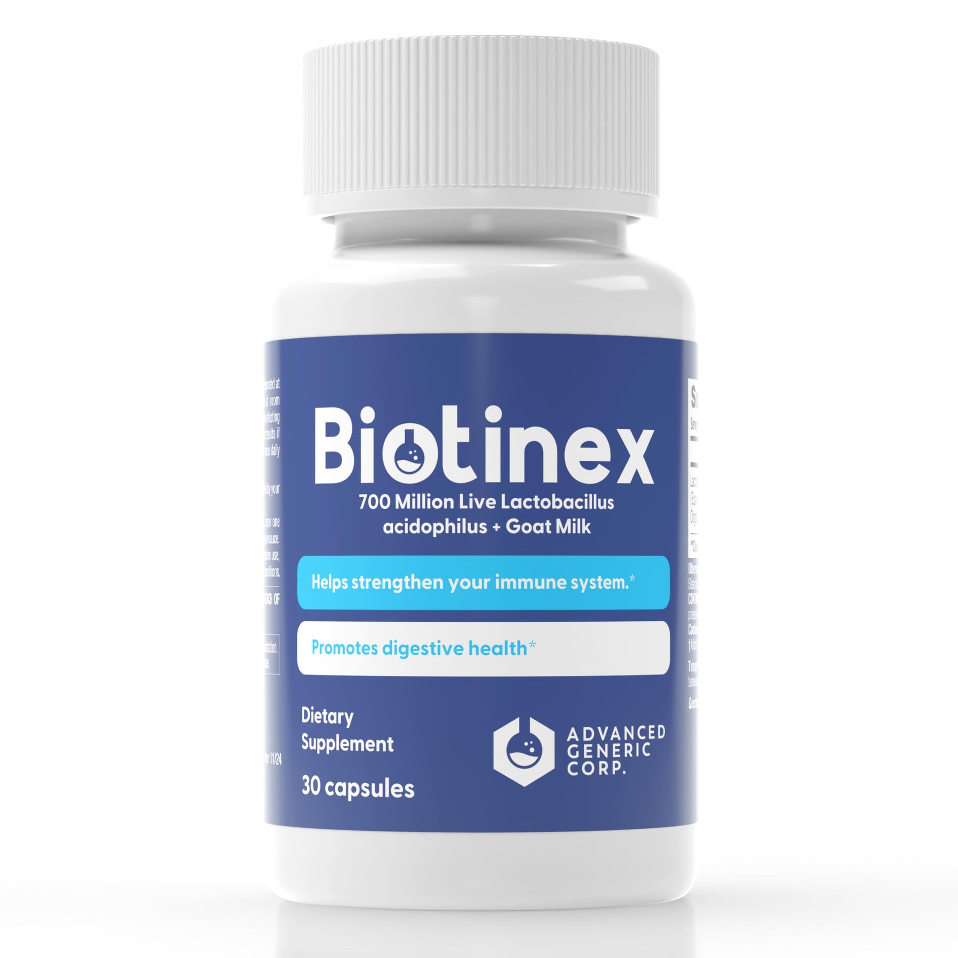Lactobacillus Acidophilus Probiotic - 700 Million Live with Low-Fat Goat Milk per Capsules - Digestive & Gut Health - Supports Constipation, Diarrhea, Gas & Bloating - Probiotic for Women & Men Biotinex Au supplements